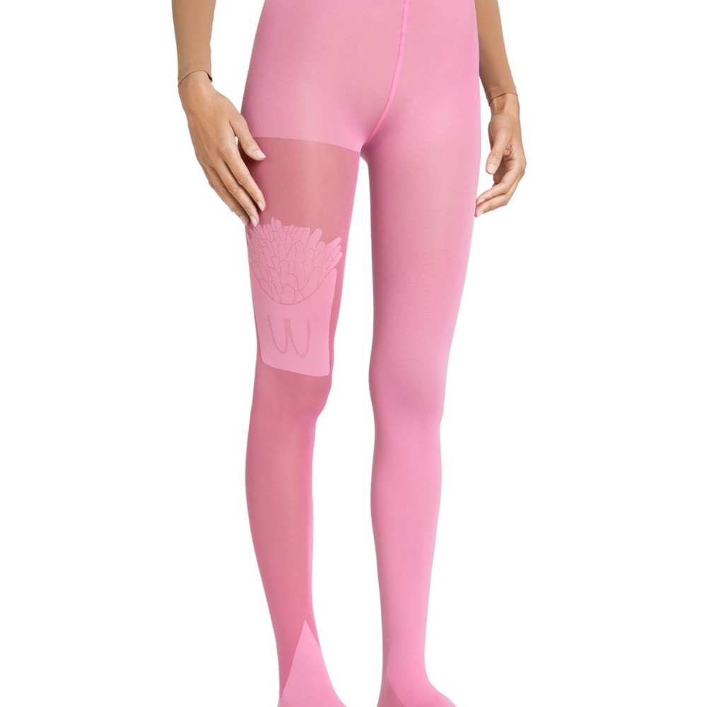 Vibrant Pink Women's Tights with Fun Design
